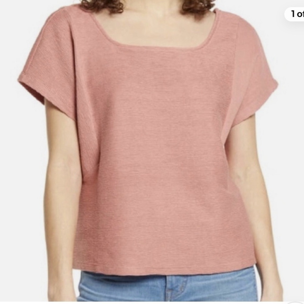 Madewell Ottoman Jacquard Square Neck Top-100% Cotton